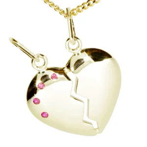 Kette mit Anhänger, Gold 333/000,Herz, 42 cm, sy. Rubin