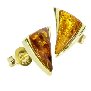 Ohrstecker Gold 585/000, Bernstein