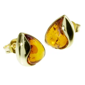Ohrstecker Gold 333/000, Bernstein