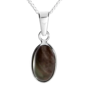 Kette mit Anhänger. Silber 925/000, 42 cm oder 45 cm, Schlangenstein