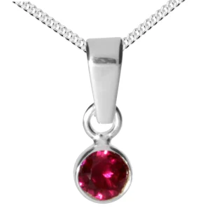 Kette mit Anhänger Silber 925/000, 42 cm, sy. Rubin