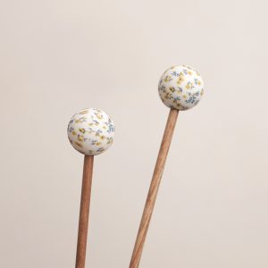 Maschenstopper Set Kugel Floral Gelb