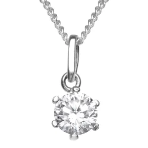 Kette mit Anhänger Silber 925/000, Zirkonia, weiß, -Länge wählen-