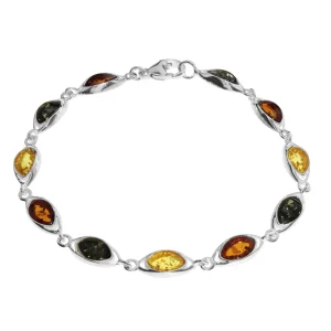Armband, Silber 925/000,  Bernstein