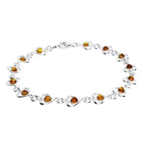 Armband, Silber 925/000, Bernstein