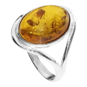 Ring Silber 925/000, Bernstein -Größe wählbar-