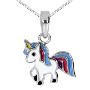 Kette mit Anhänger "Einhorn", Silber 925/000 -Länge wählbar-