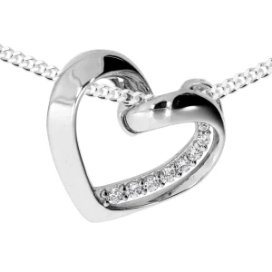 Kette mit Anhänger "Herz" Silber 925/000,  Zirkonia -Länge wählbar-