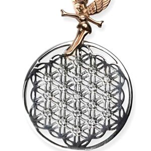 Elfensphäre des Lebens - Silber Medaillon rhodiniert