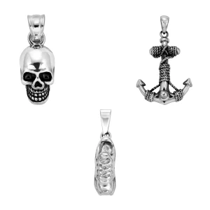 Verschiedene Anhänger aus Edelstahl Fußballschuhe / Schädel Skull /Anker