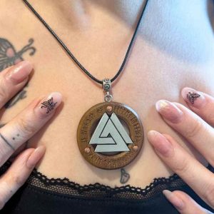 Valknut des gefallenen Kriegers - Holz Halskette